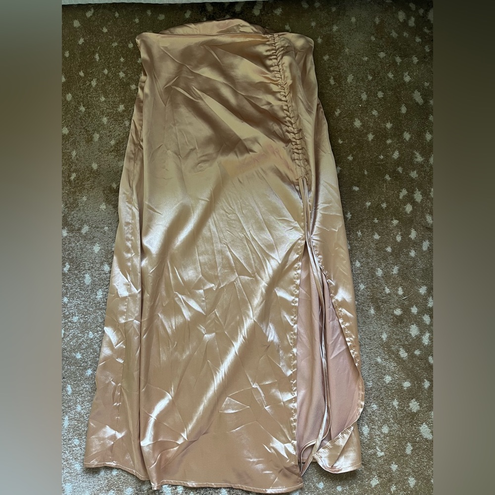 Cider gold maxi skirt w slit